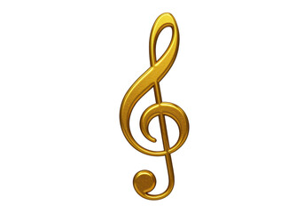 Isolated Golden Treble Clef Music Symbol Shimmering