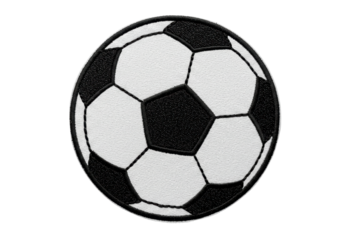 Isolated Classic Soccer Ball Embroidered Patch Design
