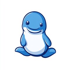 Cute cartoonish blue dolphin