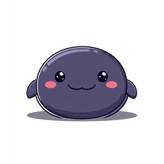Cute cartoon dark-colored round character