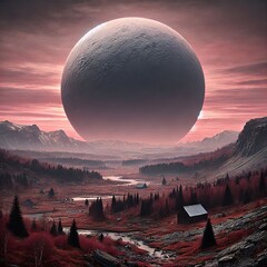 A colossal strawberry pink sun