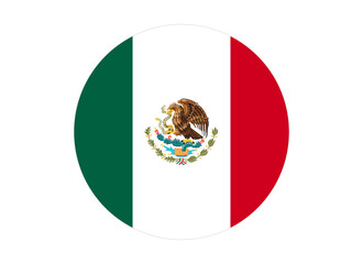Mexico Flag icon. Round flag of mexico icon design, vector illustration	
