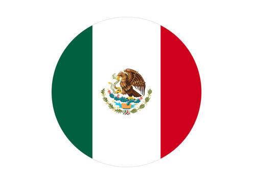 Mexico Flag icon. Round flag of mexico icon design, vector illustration	
