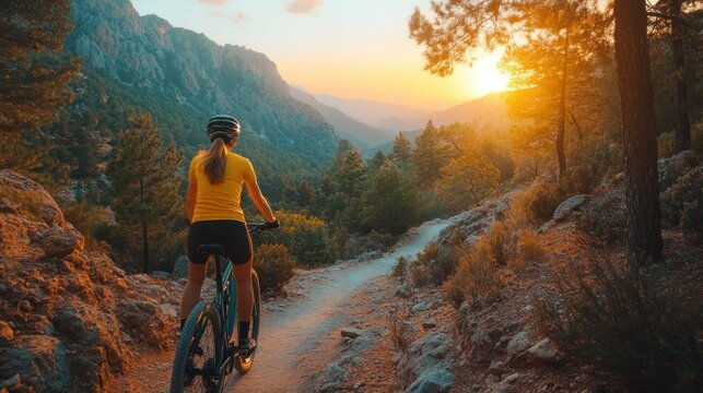 Sunset mountain biking adventure