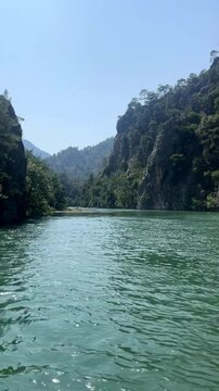 Boat trip at the river, hidden paradise