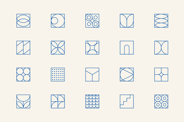 LINEAR GEOMETRIC VECTOR SHAPES Set