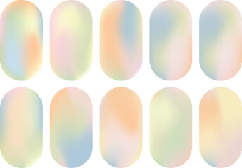 Collection of 10 gradient backgrounds in soft pastel colors