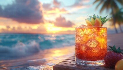 Tropical Sunset Cocktail
