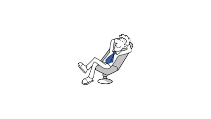 Businessman relaxing in modern chair illustration
