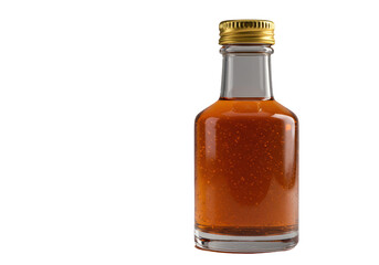 Isolated Small Glass Bottle with Brown Liquid