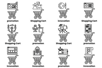 Shopping cart with a white background