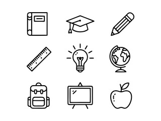 School education symbols and concepts for learning and academic achievements