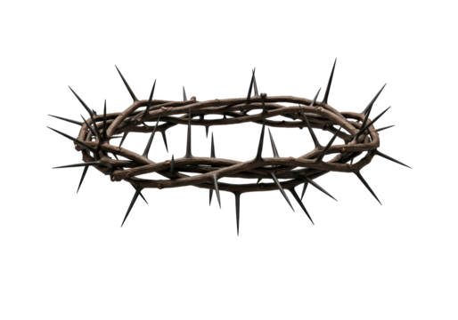 Isolated Crown of Thorns Religious Symbol with Sharp Spikes