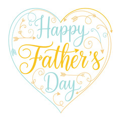 Happy father s day heart design isolated on transparent background