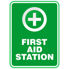 Fototapeta premium First Aid Station, sign vector