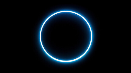 Glowing blue circle on black background