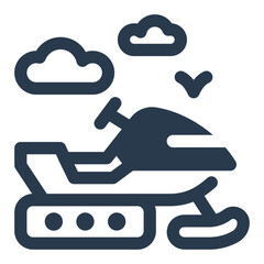 Snowmobile Vector Icon for Canada Day