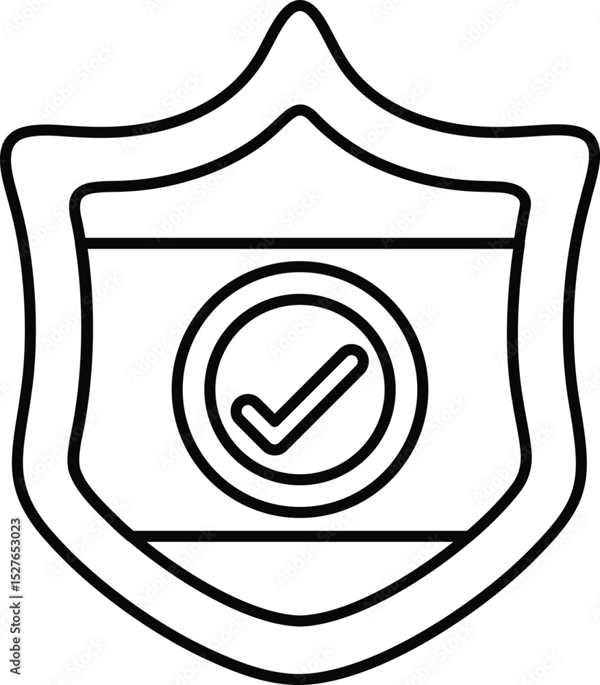 Poster a shield with a check mark on it