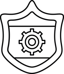 A shield with a gear on it