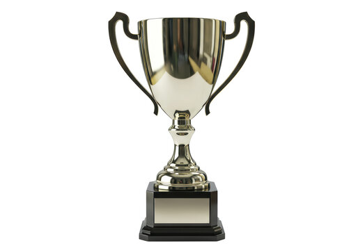 Isolated Gold Trophy Cup with Black Base Award Victory