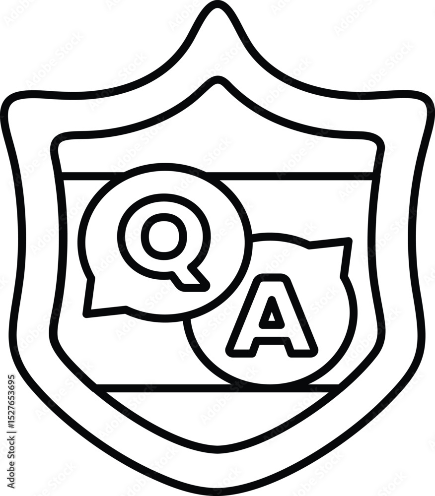 Poster a shield with a q and a on it