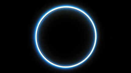 Bright blue circular light, dark background
