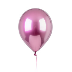 Single shiny pink balloon floating against a plain background, perfect for festive celebrations and decor