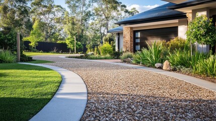 Exposed aggregate driveway in Australia