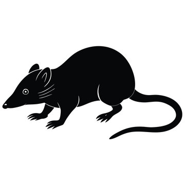 black rat silhouette on white background clip art preview