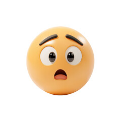 Fototapeta premium Surprised emoji with wide eyes and open mouth expressing shock and astonishment in a simple design