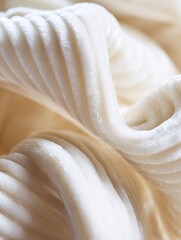 Creamy white substance forming smooth, elegant waves