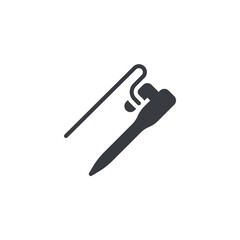 Metal peg and rope vector icon