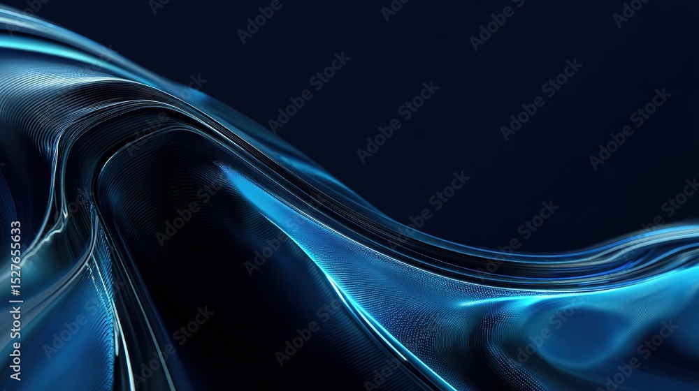 Aufkleber abstract blue wave design background with glowing lines for digital projects and technology presenta