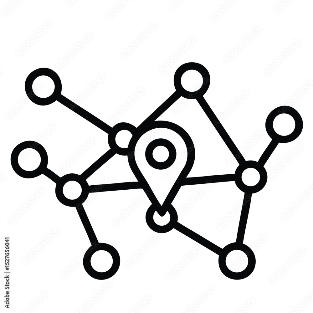 Poster a futuristic vector infographic of a decentralized business network. transparent layered nodes inter