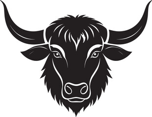 Yak Head in Silhouette Vector | Strong Black Vector Art for Rustic Animal Illustration