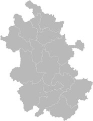 Anhui, China – administrative vector map with city boundaries (Web Mercator projection, PPT-compatible & fully editable)
