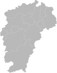 Jiangxi, China – administrative vector map with city boundaries (Web Mercator projection, PPT-compatible & fully editable)