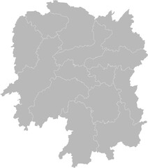 Hunan, China – administrative vector map with city boundaries (Web Mercator projection, PPT-compatible & fully editable)