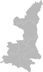 Shaanxi, China – administrative vector map with city boundaries (Web Mercator projection, PPT-compatible & fully editable)