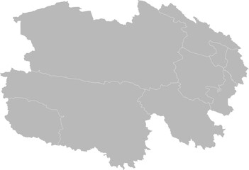 Fototapeta premium Qinghai, China – administrative vector map with city boundaries (Web Mercator projection, PPT-compatible & fully editable)