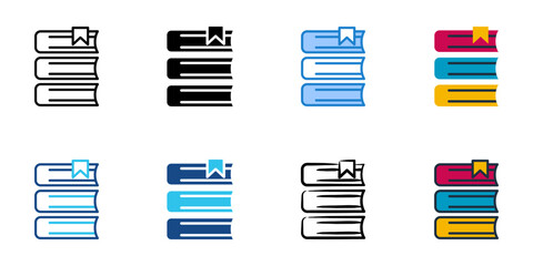 Books icon set multiple style collection 
