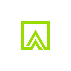 Modern Green Geometric Logo Design Featuring Upward Pointing Arrow