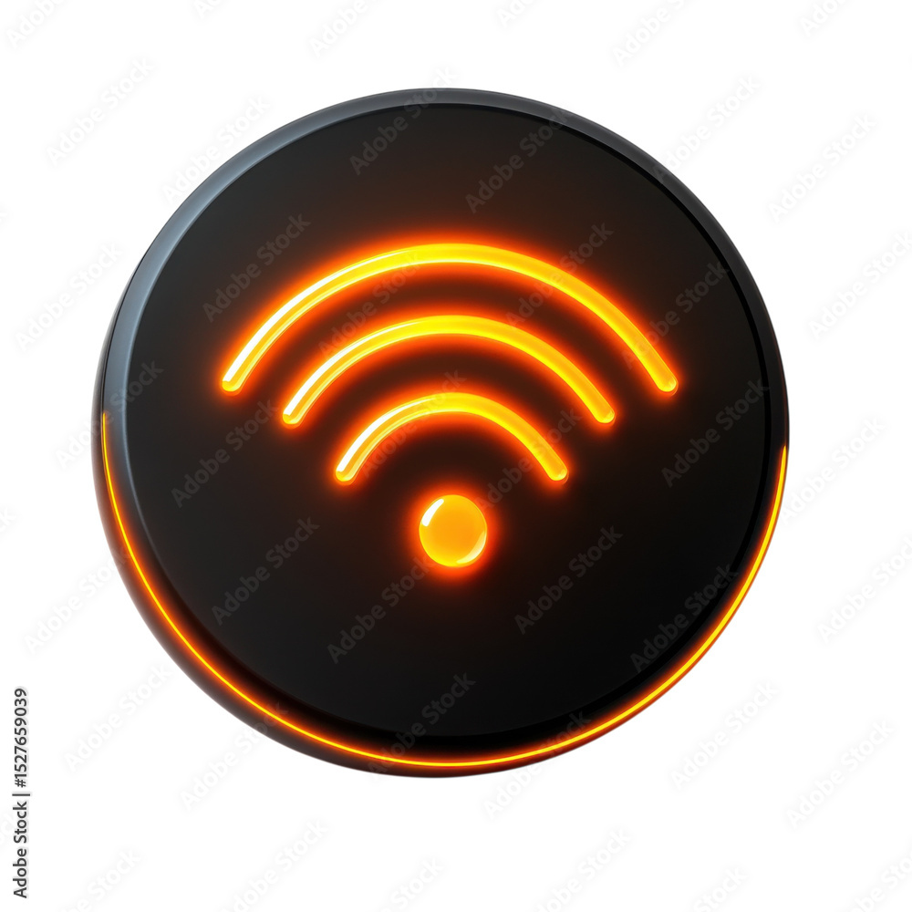 Poster glowing wi fi symbol wireless network internet connection connectivity on transparent background