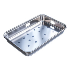 Stainless Steel Steamer Tray Durable Kitchenware Metallic Surface Culinary on transparent background