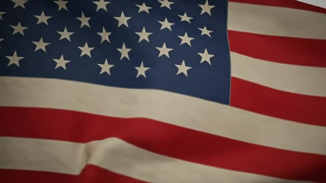 USA Flag Waving Full‑Screen Independence Day 4th of July Loop Background