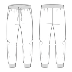 Mans jersey jogger pants template