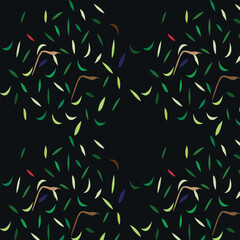 Background and pattern design with shapes, flowers and leaves. 
