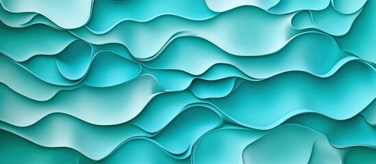 Fototapeta premium Gradient background with turquoise metaball shapes. Morphing colorful blobs. Vector 3d illustration.