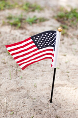 american flag in the wind