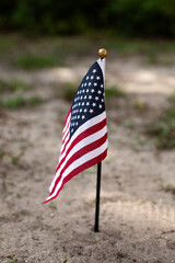 american flag on a pole